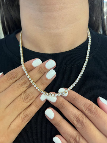 Colar Riviera Zircônia 3mm - 45cm - Banhado a ouro 18k