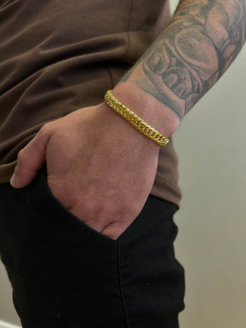 Pulseira Grummet 6mm - Fecho gaveta - Banhado a ouro 18k