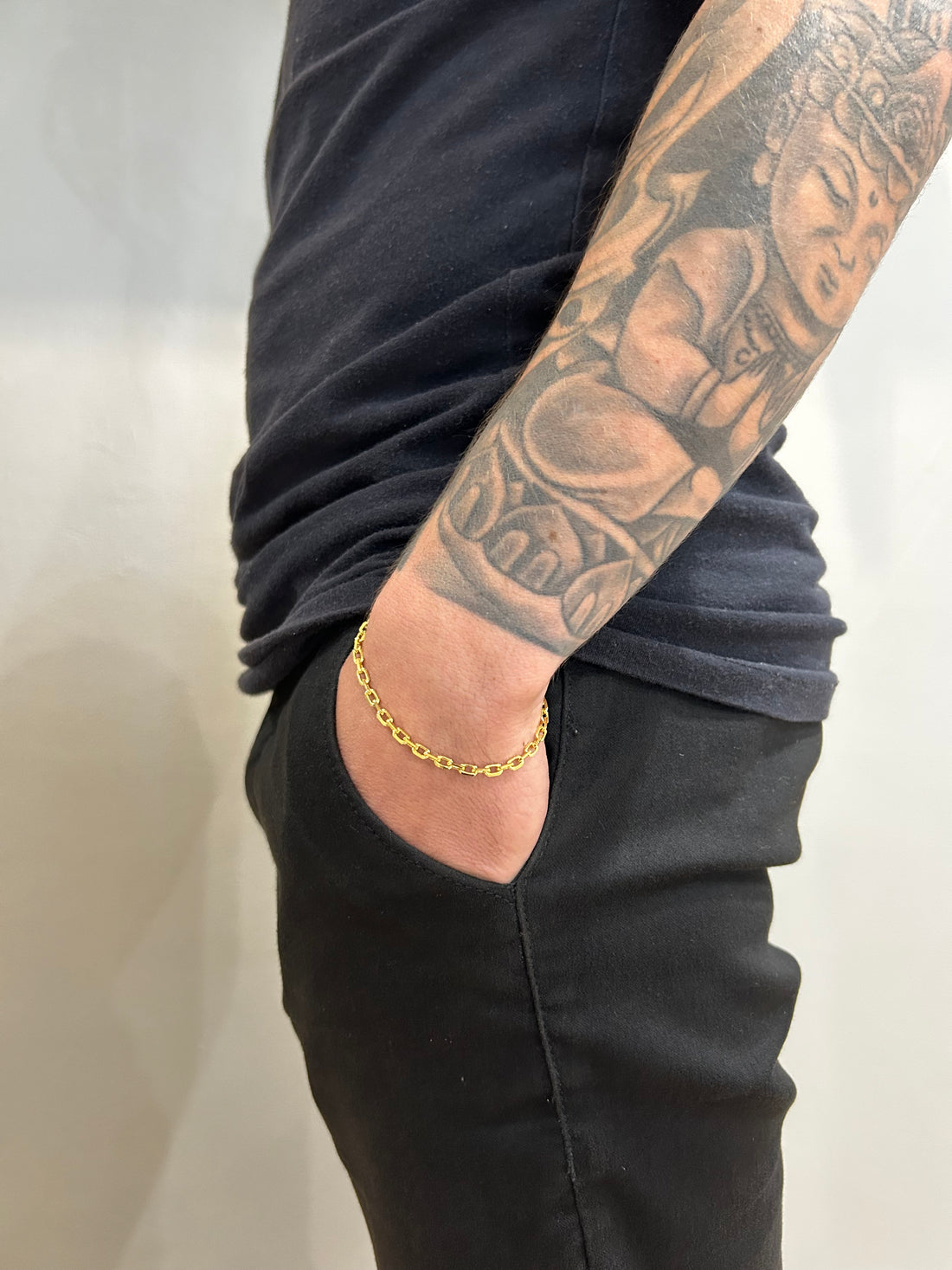 Pulseira Cadeado de Quina 4mm - Moeda Antiga