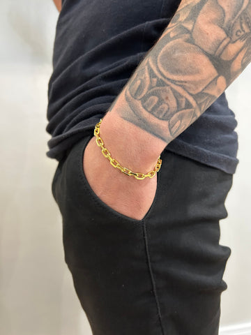 Pulseira Cadeado de quina 6mm - Moeda Antiga