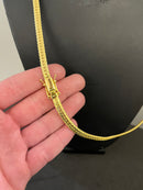 CORRENTE FLAT CUBANO 6MM - 70CM (FECHO GAVETA) - BANHADO A OURO 18K