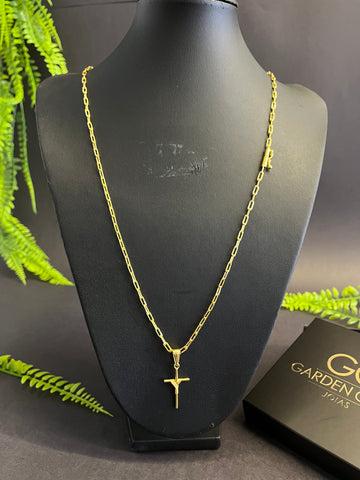 Corrente Cadeado alongado 2mm + Cruz enrolada P