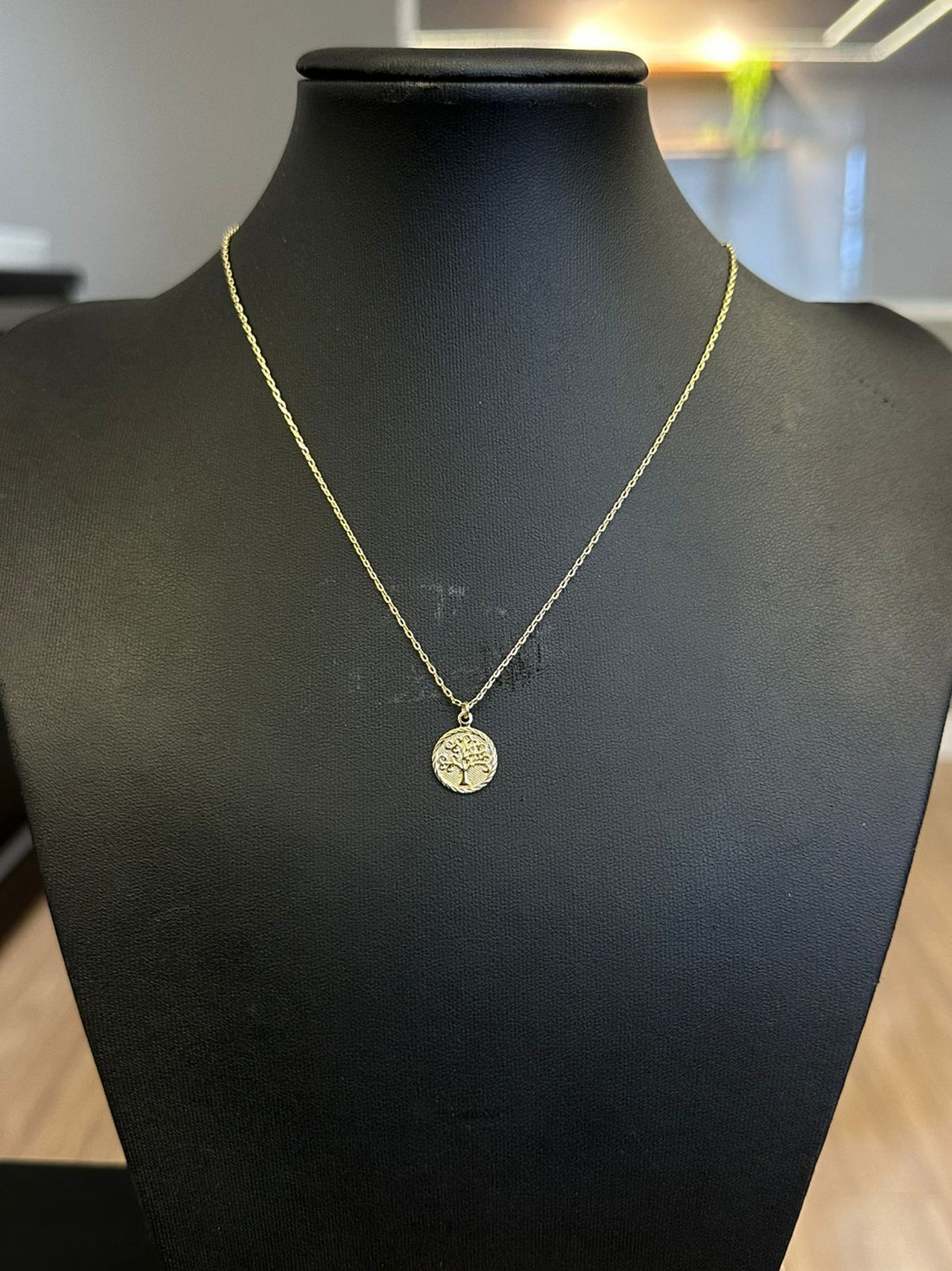 COLAR CADEADO 1,2MM + PINGENTE ÁRVORE DA VIDA - BANHADO A OURO 18K