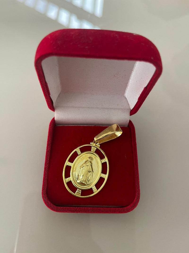 Pingente Nossa senhora Oval vazado 2,5x3cm