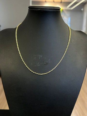 CORRENTE CADEADO 2MM - 45CM - BANHADO A OURO 18K