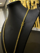 CORRENTE DUPLO CADEADO 6MM - 70CM (FECHO GAVETA) - BANHADO A OURO 18K