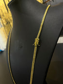 CORRENTE DUPLO GRUMMET 4MM - 70CM (FECHO GAVETA) - BANHADA A OURO 18K