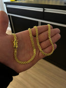 CORRENTE DUPLO CADEADO 6MM - 70CM (FECHO GAVETA) - BANHADO A OURO 18K