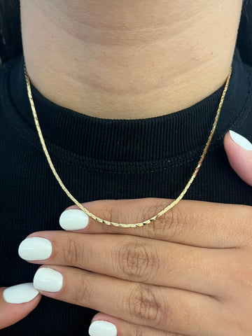 Colar Diamantado 2mm - 45cm - Banhado a ouro 18k