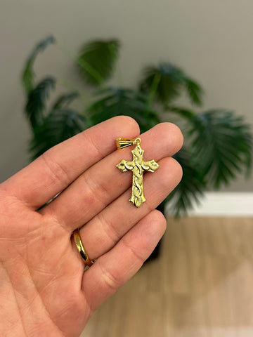 PINGENTE CRUZ TRANÇADA - BANHADO A OURO 18K