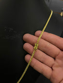 CORRENTE GRUMMET 3MM - 70CM (FECHO GAVETA) - BANHADA A OURO 18K