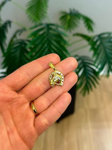 PINGENTE FERRADURA - P - BANHADO A OURO 18K