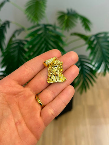 PINGENTE ROSTO DE CRISTO - M - BANHADO A OURO 18K