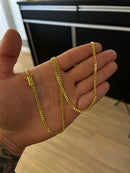 CORRENTE PITBULL 2MM - 70CM (FECHO GAVETA) - BANHADA A OURO 18K