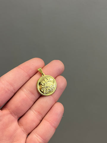 Pingente São Jorge redondo - Banhado a ouro 18k