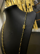 CORRENTE TIJOLINHO 4MM - 70CM (FECHO GAVETA) - BANHADO A OU0RO 18K