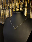 Colar Cadeado com Coração passante 1,2mm - 45cm - Banhado a ouro 18k