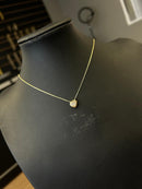 Colar Cadeado com Coração passante 1,2mm - 45cm - Banhado a ouro 18k