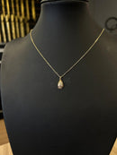 Colar Cadeado 1,2mm + Pingente Gota 20 pedras - 45cm  - Banhado a ouro 18k