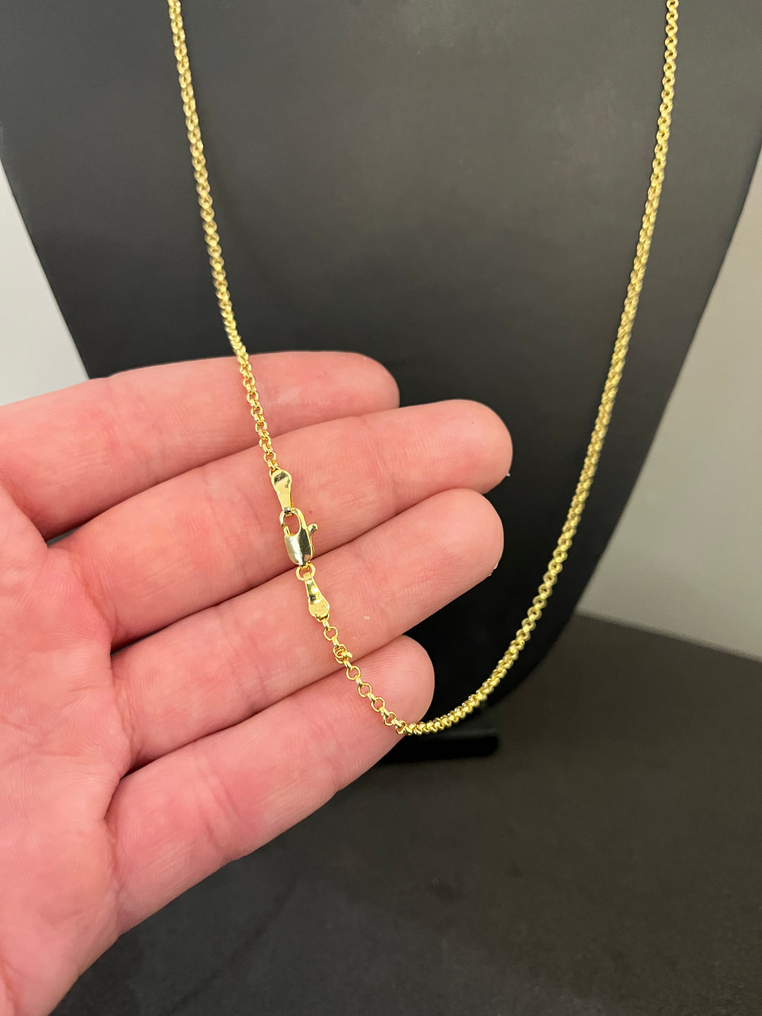 Corrente Elo Português 1mm - 70 cm Fecho tradicional - Banhado a ouro 18k